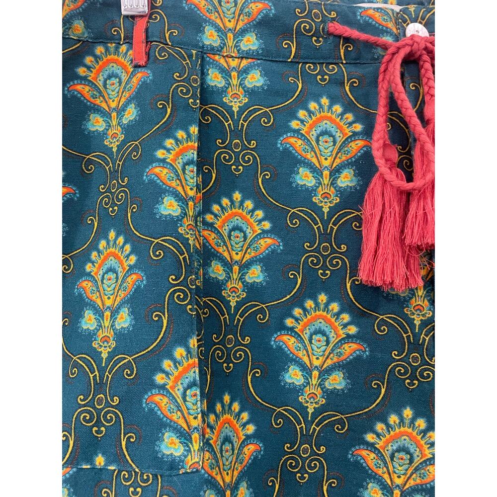 Sundance Kalini Teal Paisley Print Shorts Size XL - Picture 4 of 6